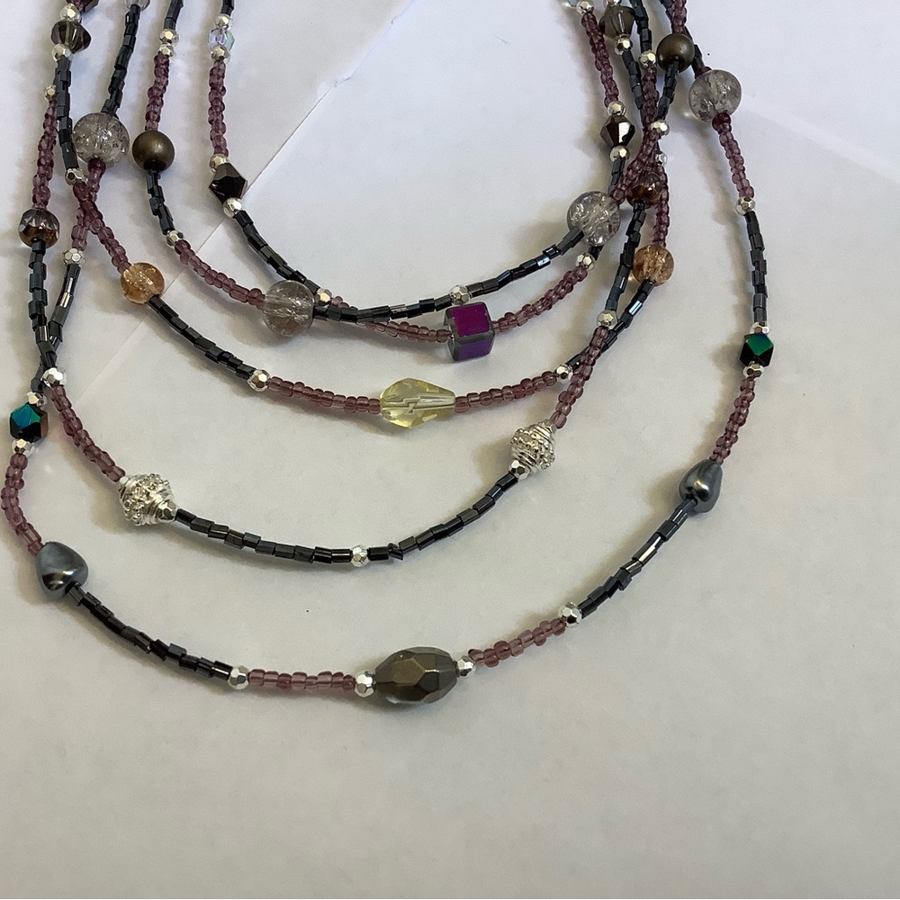 Cookie Lee 5 Strand Multi Colored Necklace - Picture 4 of 6